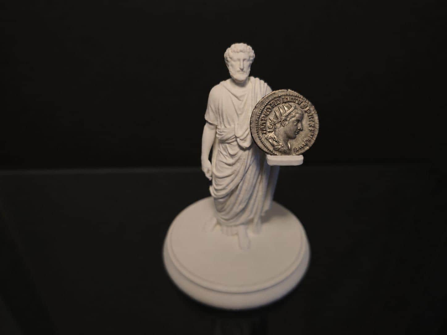 Antoninus Pius | 3D Printed Roman Double Coin Display Stand for Denarii & Small Ancient Coins