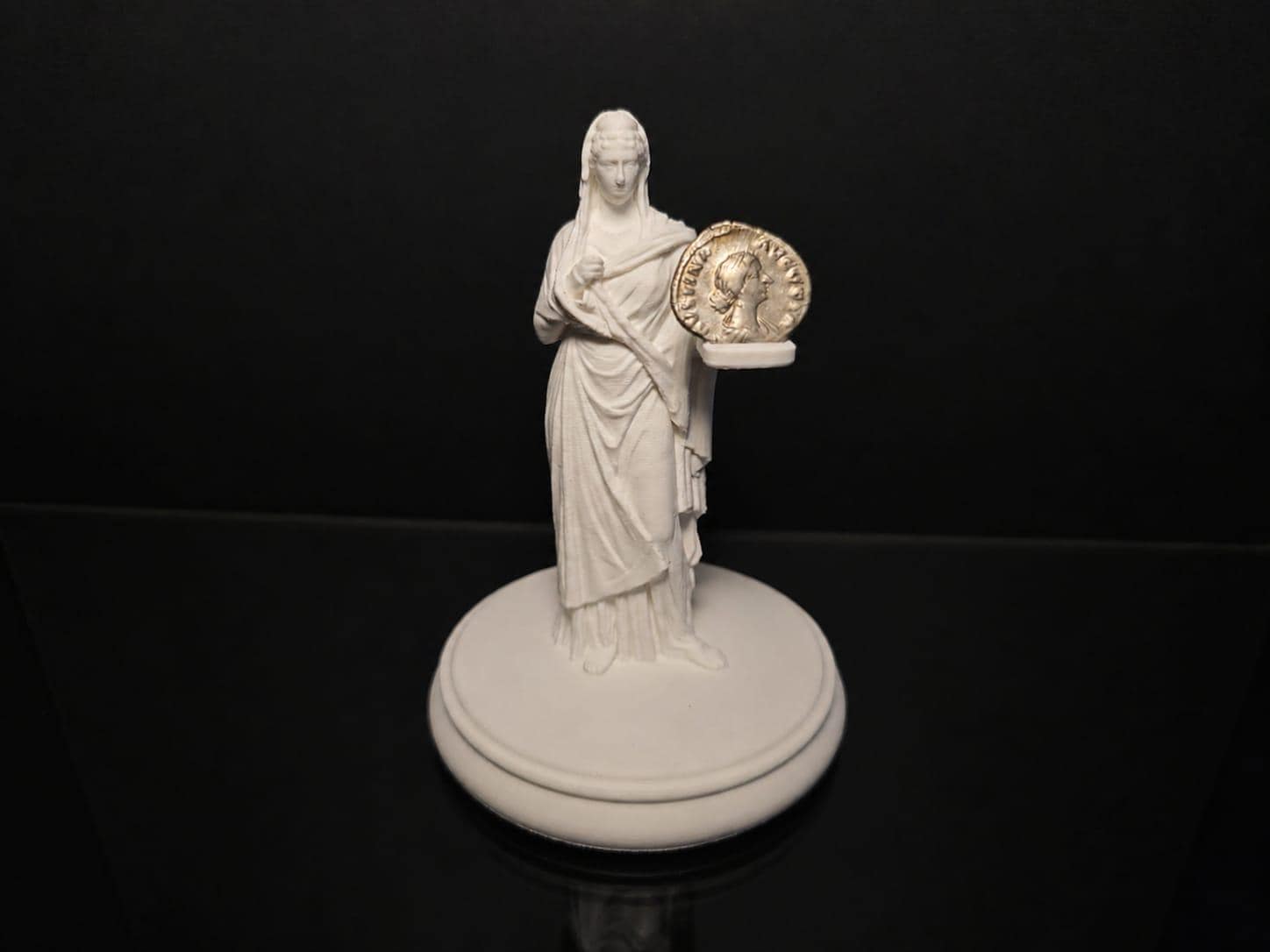 Faustina Sr | 3D Printed Roman Double Coin Display Stand for Denarii & Small Ancient Coins